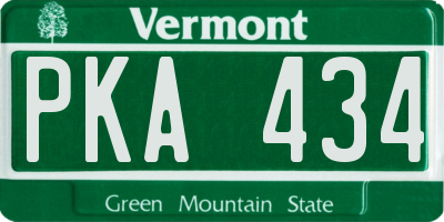 VT license plate PKA434