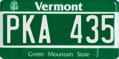 VT license plate PKA435