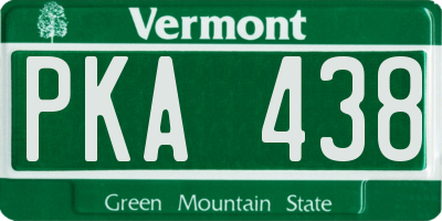 VT license plate PKA438