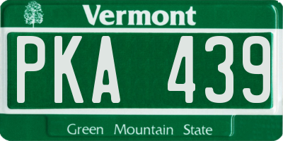 VT license plate PKA439