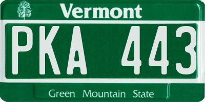 VT license plate PKA443