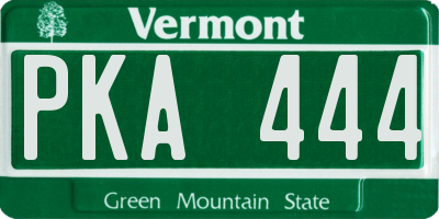 VT license plate PKA444