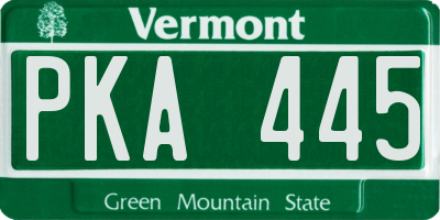 VT license plate PKA445