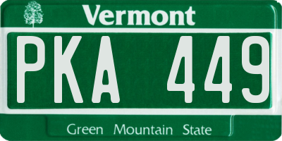 VT license plate PKA449