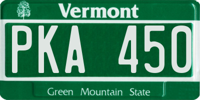 VT license plate PKA450