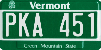 VT license plate PKA451