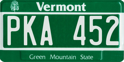 VT license plate PKA452