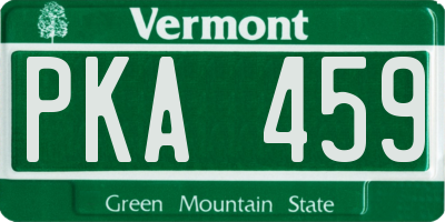 VT license plate PKA459
