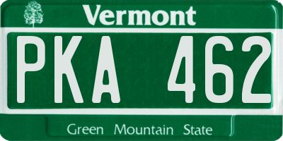 VT license plate PKA462