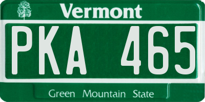 VT license plate PKA465