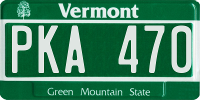 VT license plate PKA470