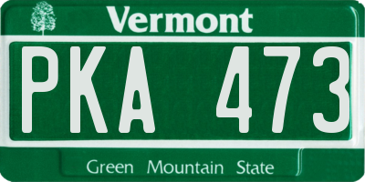 VT license plate PKA473