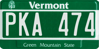 VT license plate PKA474