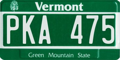 VT license plate PKA475