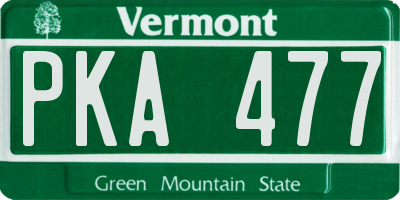 VT license plate PKA477