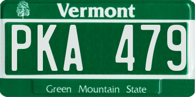 VT license plate PKA479