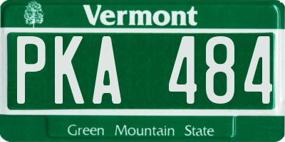 VT license plate PKA484