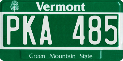 VT license plate PKA485