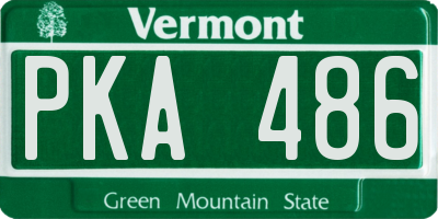VT license plate PKA486