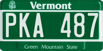 VT license plate PKA487