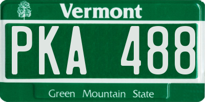 VT license plate PKA488