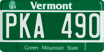VT license plate PKA490