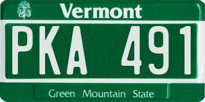 VT license plate PKA491