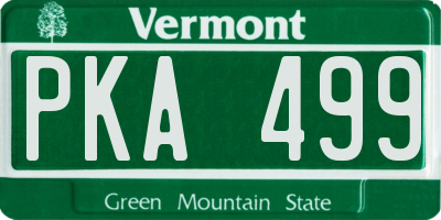 VT license plate PKA499