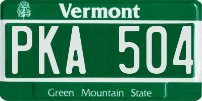 VT license plate PKA504