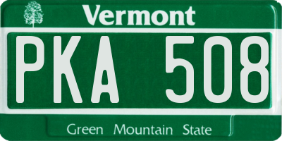 VT license plate PKA508