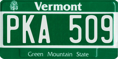 VT license plate PKA509