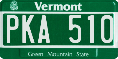 VT license plate PKA510