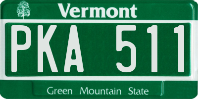 VT license plate PKA511