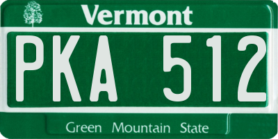 VT license plate PKA512