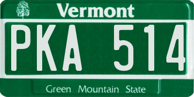 VT license plate PKA514