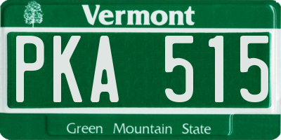 VT license plate PKA515