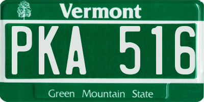 VT license plate PKA516
