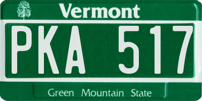 VT license plate PKA517
