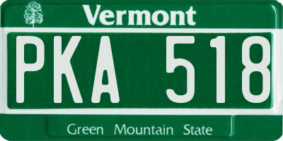 VT license plate PKA518