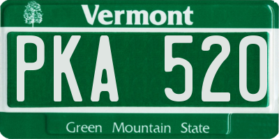 VT license plate PKA520