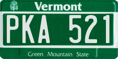 VT license plate PKA521