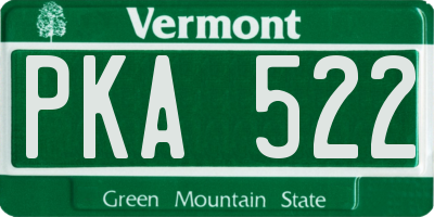 VT license plate PKA522