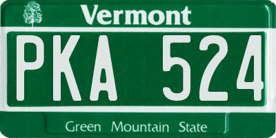 VT license plate PKA524