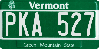 VT license plate PKA527