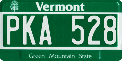 VT license plate PKA528