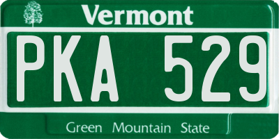 VT license plate PKA529