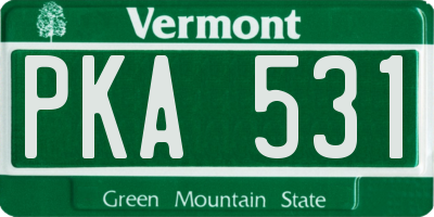 VT license plate PKA531