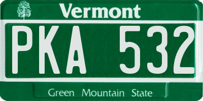VT license plate PKA532