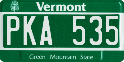 VT license plate PKA535