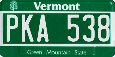 VT license plate PKA538